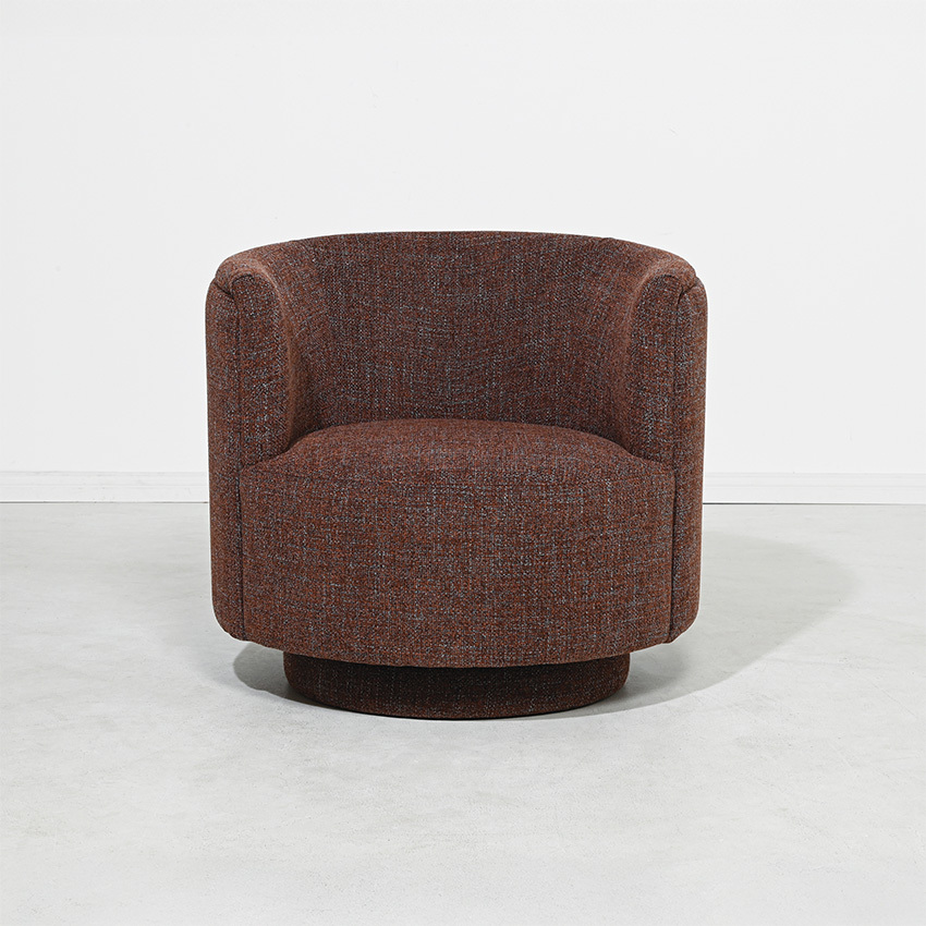 Mocha Caramel Camilla Upholstered Swivel Armchair