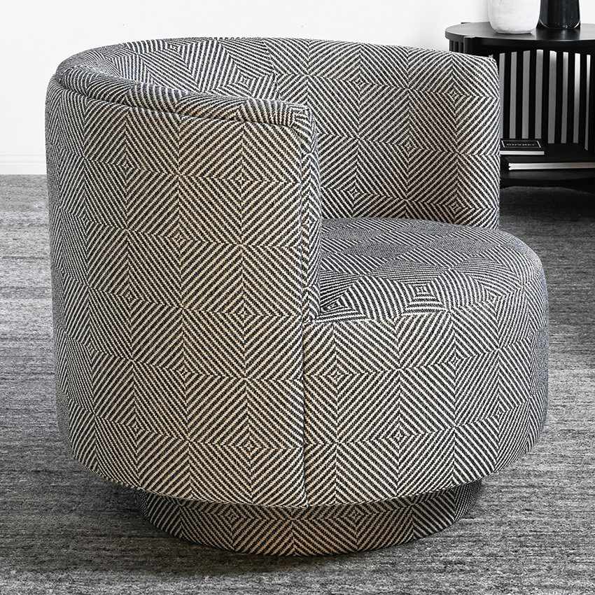 Natural Geo Camilla Upholstered Swivel Armchair