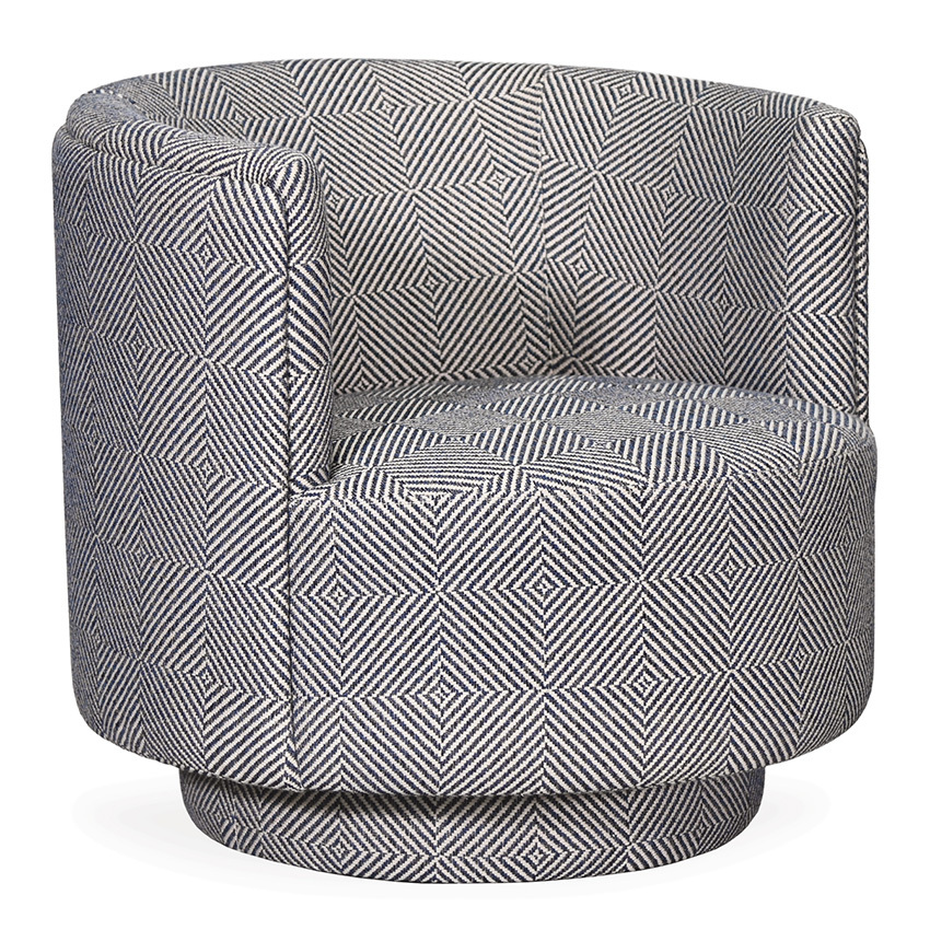 Natural Geo Camilla Upholstered Swivel Armchair
