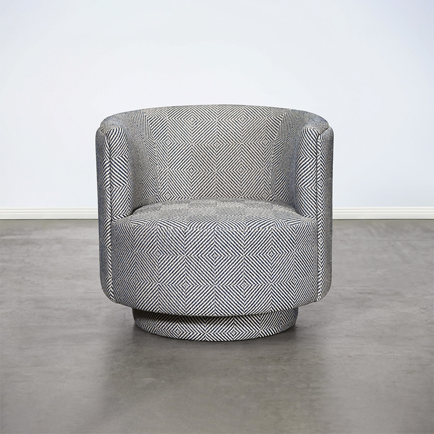 Natural Geo Camilla Upholstered Swivel Armchair