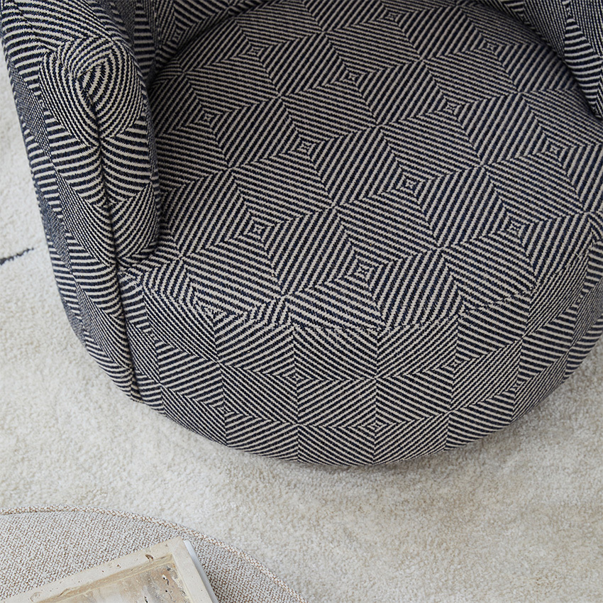 Natural Geo Camilla Upholstered Swivel Armchair