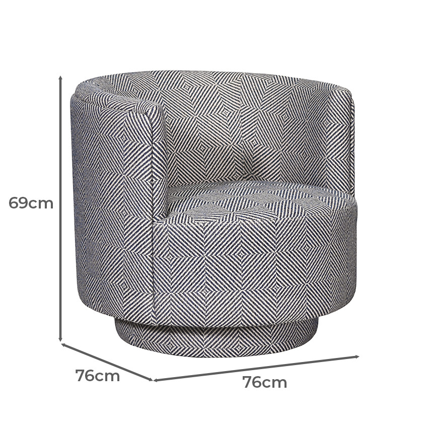 Natural Geo Camilla Upholstered Swivel Tub Chair