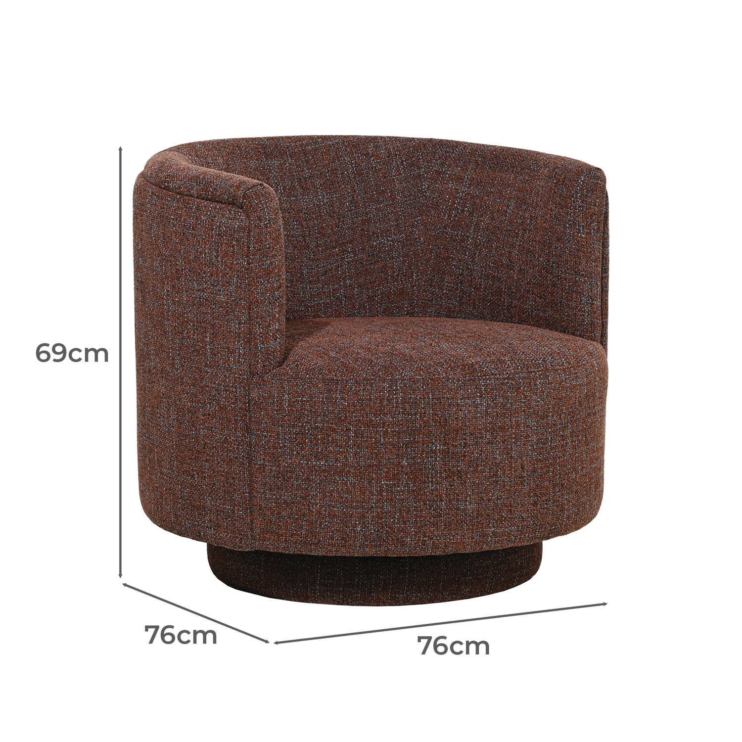 Mocha Caramel Camilla Upholstered Swivel Tub Chair