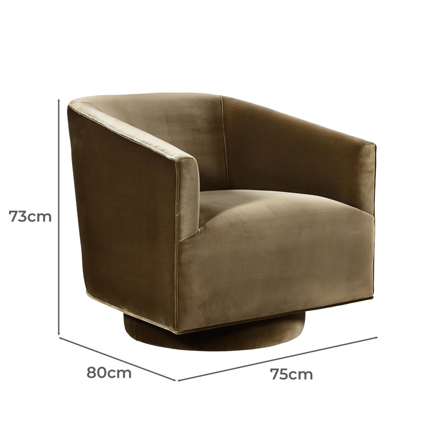Gabby Velvet Swivel Tub Chair