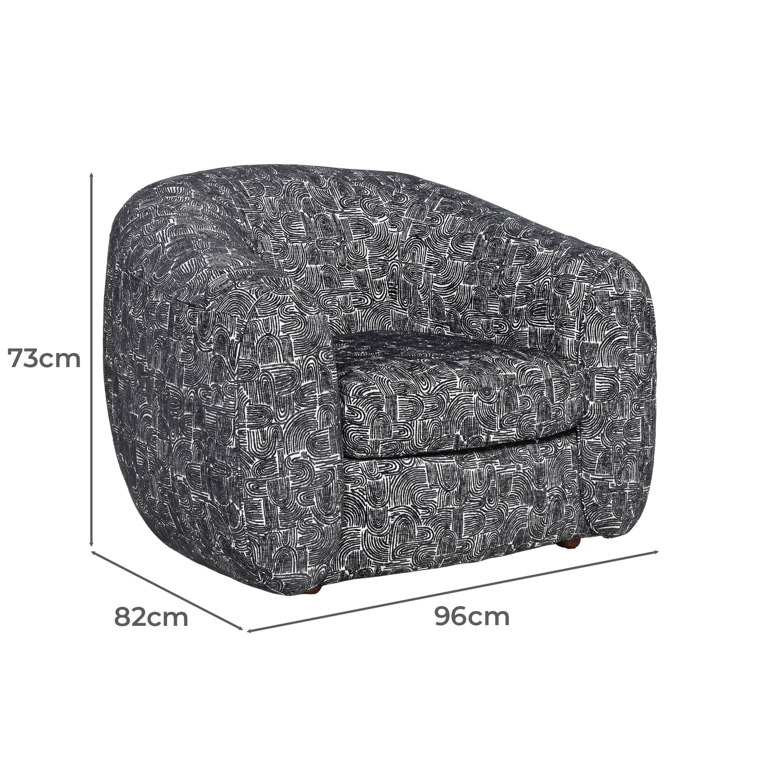 Chgarcoal Alex Upholstered Tub Chair