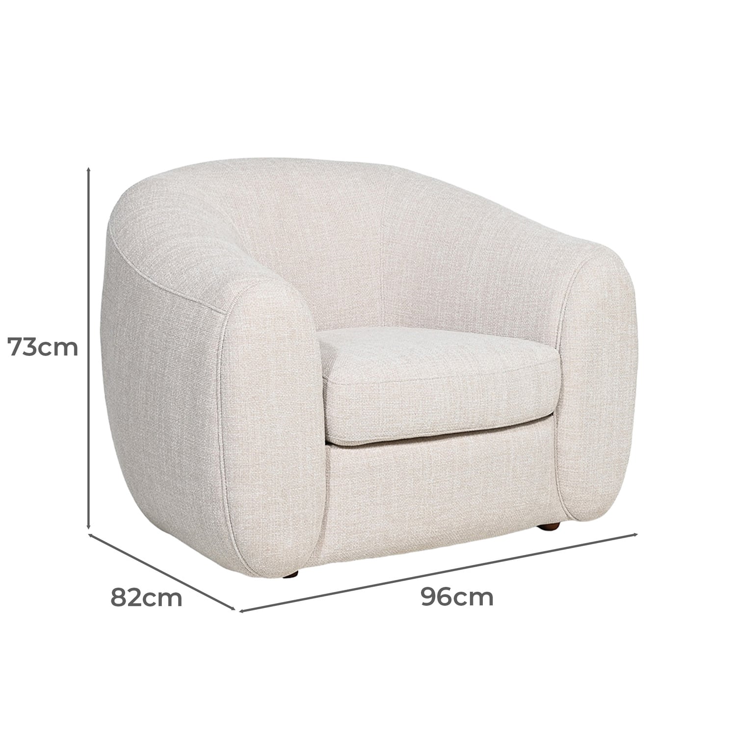 Beige Alex Upholstered Tub Chair