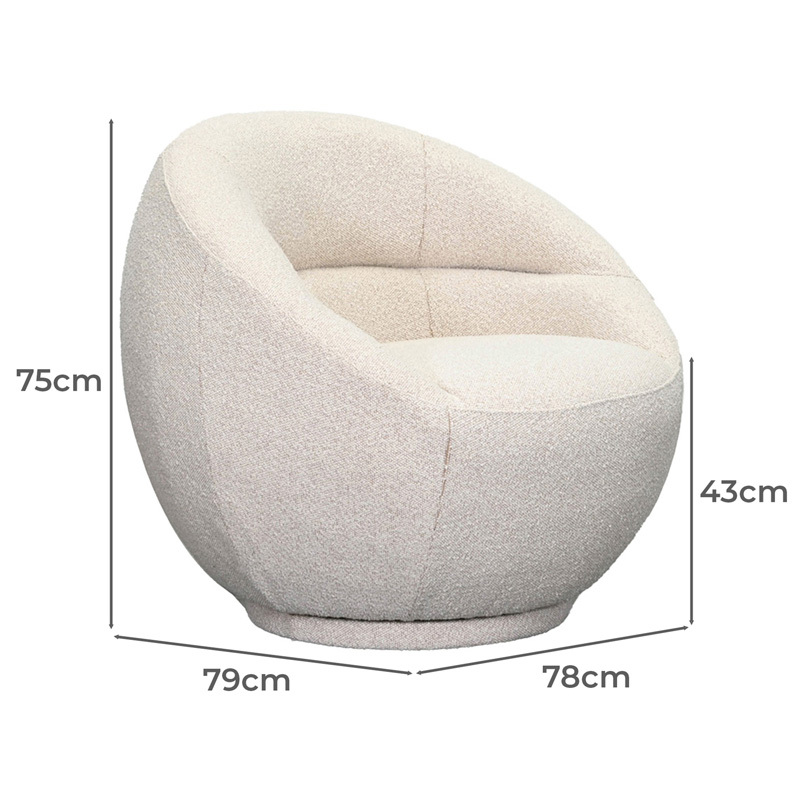 Clara Boucle Swivel Accent Chair