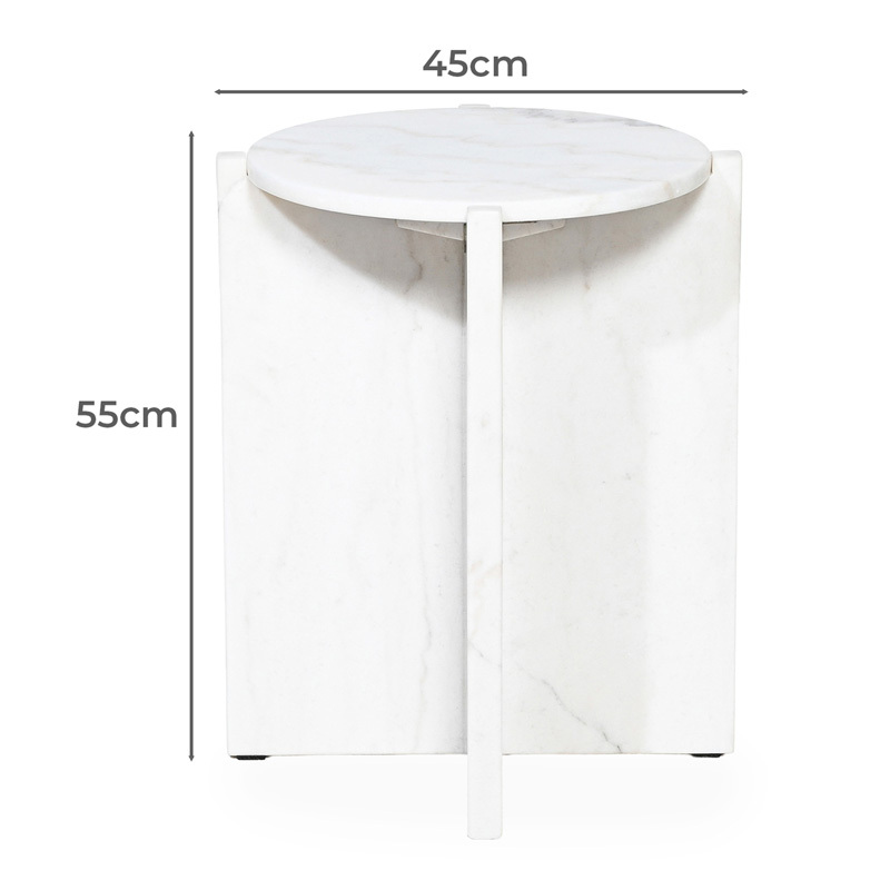 Florian Round Marble Side Table