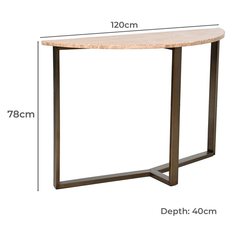 Fabienne Travertine Console Table
