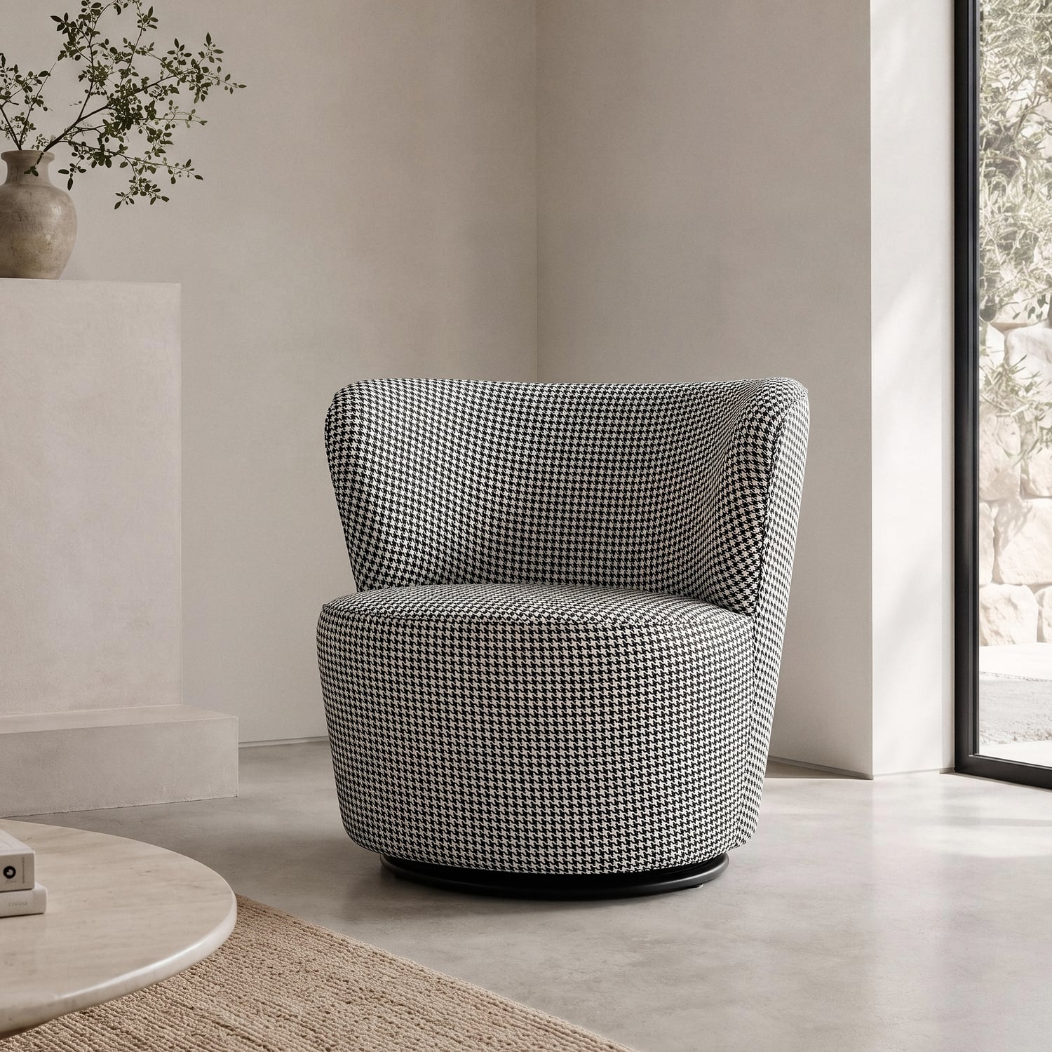 Houndstooth Raeley Swivel Chair