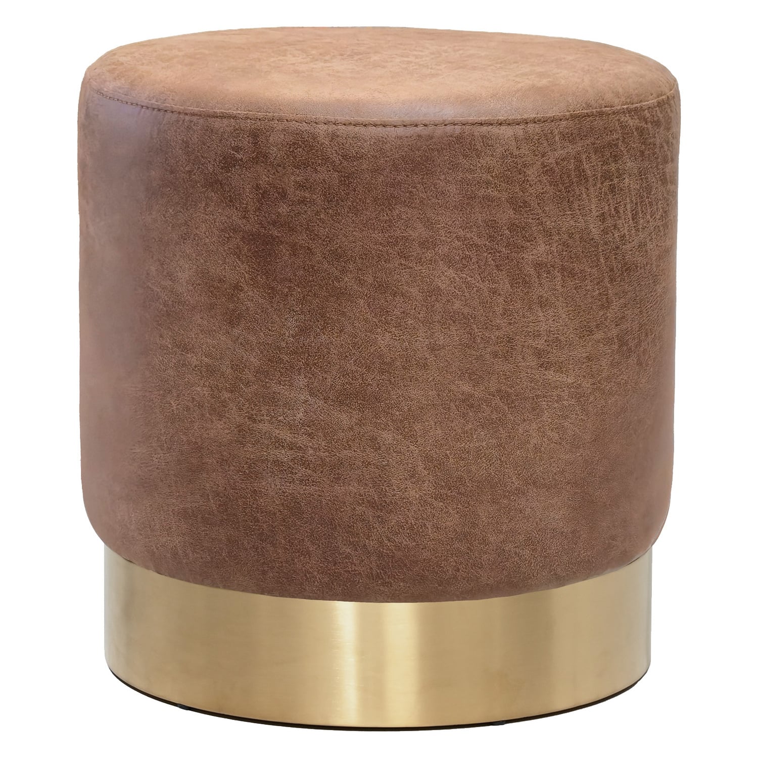 Small Round Aryal Faux Leather Ottoman