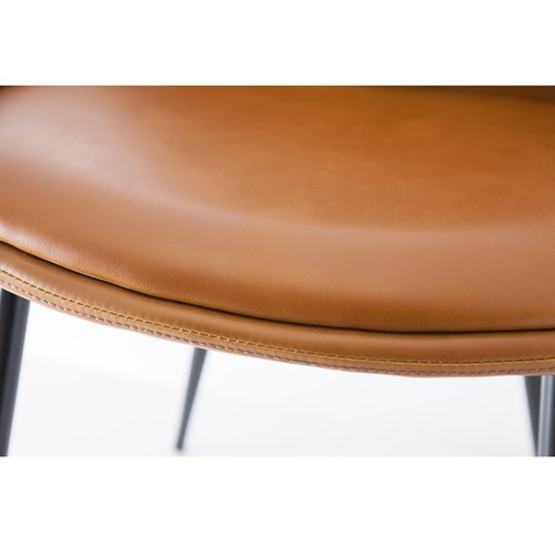 Tan Como Faux Leather Dining Chairs