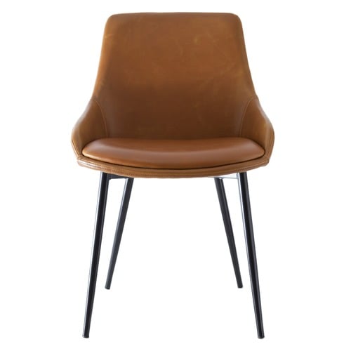 Tan Como Faux Leather Dining Chairs