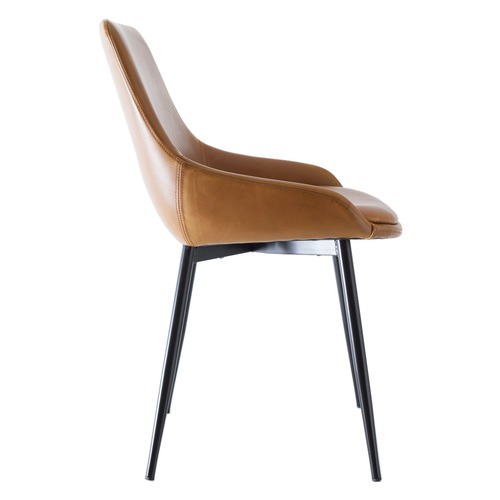 Tan Como Faux Leather Dining Chairs