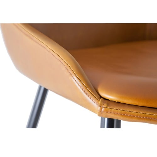 Tan Como Faux Leather Dining Chairs