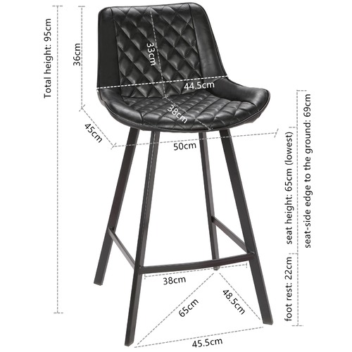 Bordeaux Faux Leather Commercial Grade Barstools