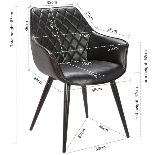 Toulouse Faux Leather Dining Armchairs