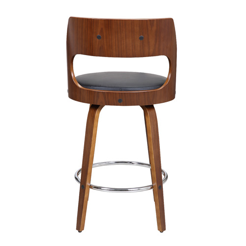 Rowland & Archibald Black Zurich Faux Leather Barstools | Temple & Webster