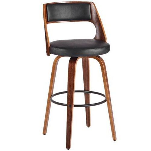 Rowland & Archibald Munich Faux Leather Swivel Barstools | Temple & Webster