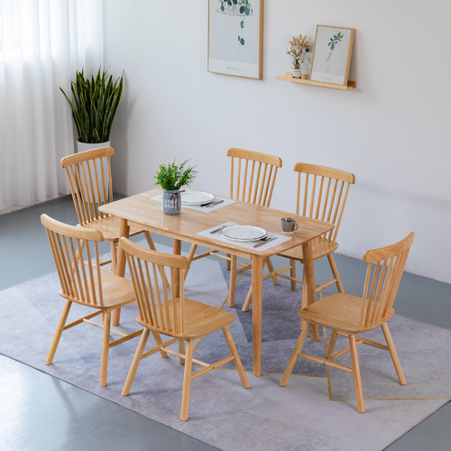 Natural Chinon Rubberwood Dining Chairs
