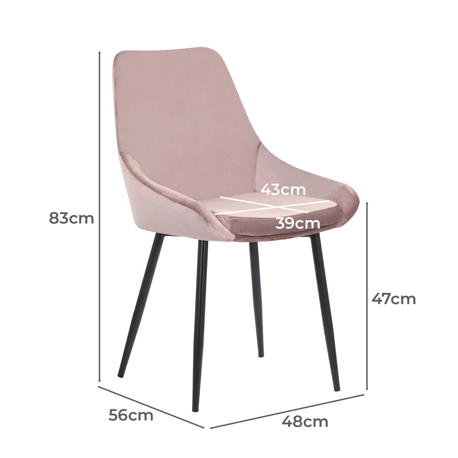 Solid Daimyo Dusty Velvet Dining Chairs