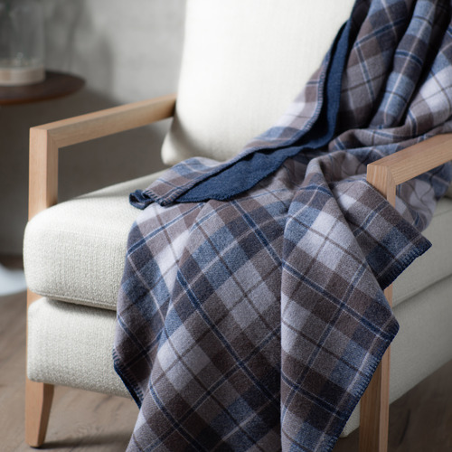 Onkaparinga Chequered Heirloom Australian Wool Reversible Blanket