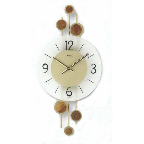 AMS Contemporary Gold Metal Stem Wall Clock & Reviews Temple & ster