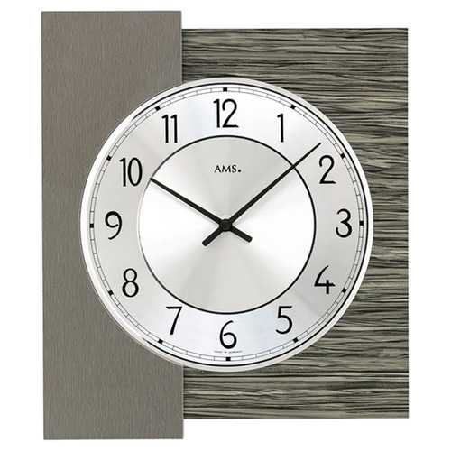 Grey Aluminium Wall Clock