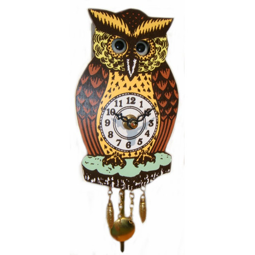 Quartz Owl Clock With Moving Eyes Temple & ster