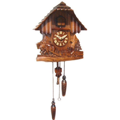 Engstler 8 Day Horses Cuckoo Clock Temple & ster