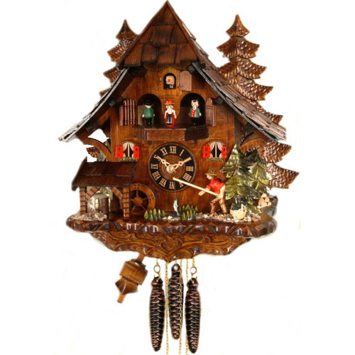 Musical Fishing Cuckoo Clock Temple & ster