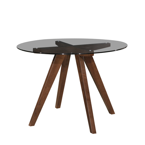 Oslo Home Walnut Hjordis Scandi Dining Table (Clear Glass) Temple