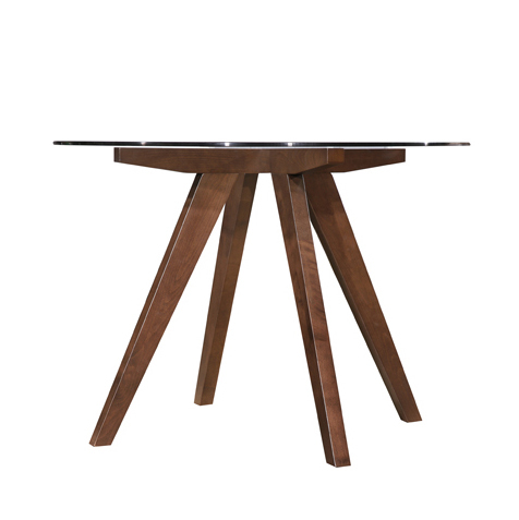 Oslo Home Walnut Hjordis Scandi Dining Table (Clear Glass) Temple
