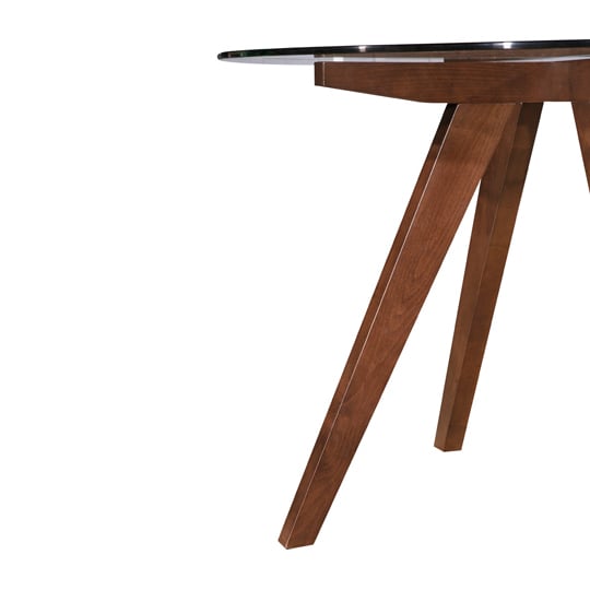 Oslo Home Walnut Hjordis Scandi Dining Table (Clear Glass) Temple