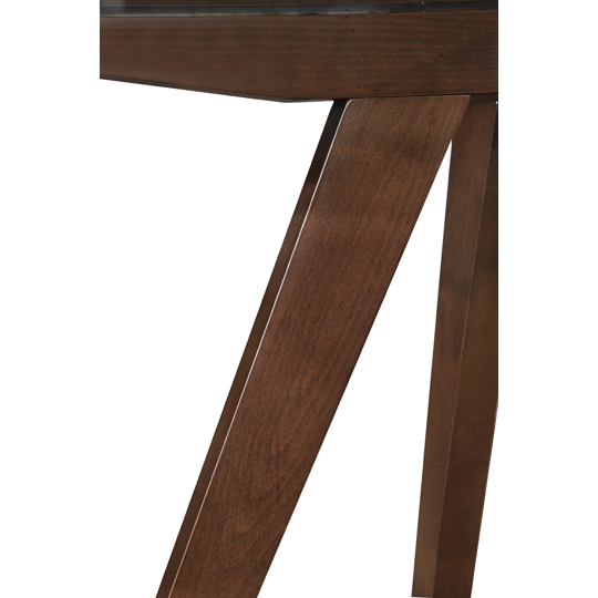 Oslo Home Walnut Hjordis Scandi Dining Table (Clear Glass) Temple