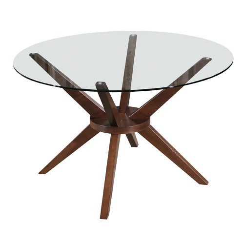 Oslo Home 120cm Walnut Banza Round Dining Table | Temple & Webster
