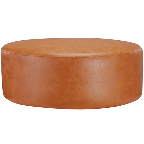 Oslo Home Large Round Victoria Faux, Faux Leather Ottomans