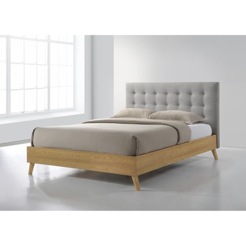 Light Grey Anton Queen Bed Temple & ster