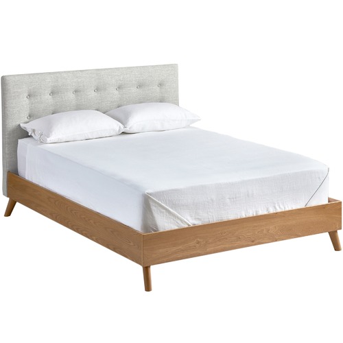 Light Grey Anton Queen Bed Temple & ster