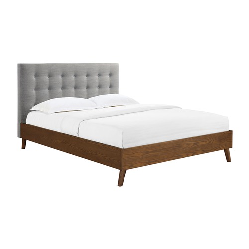 Light Grey Anton Queen Bed Temple & ster
