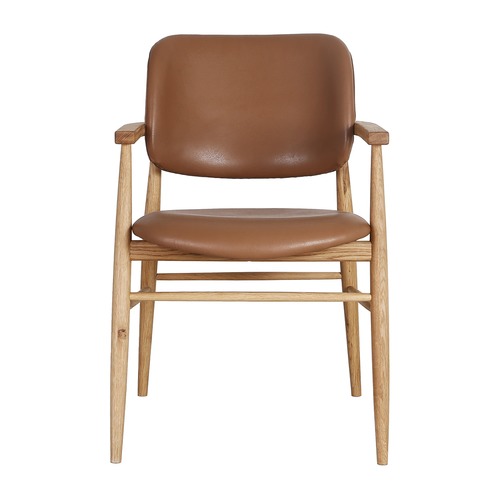 Tan Aura Leather Dining Chairs | Temple & Webster
