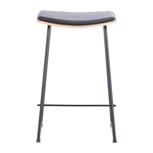 Black & Oak Hopley Leather Barstool
