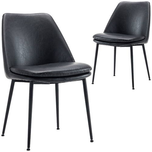 Caerlton Faux Leather Dining Chair Temple Webster