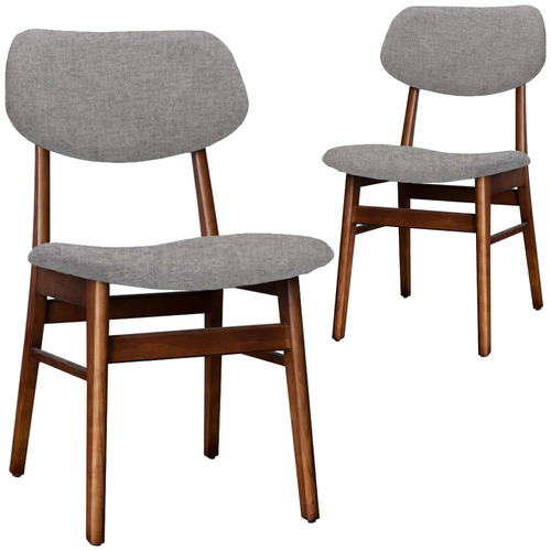 Grey Walnut Ruby Fabric Dining Chairs, Grey Fabric Dining Chairs Set Of 4