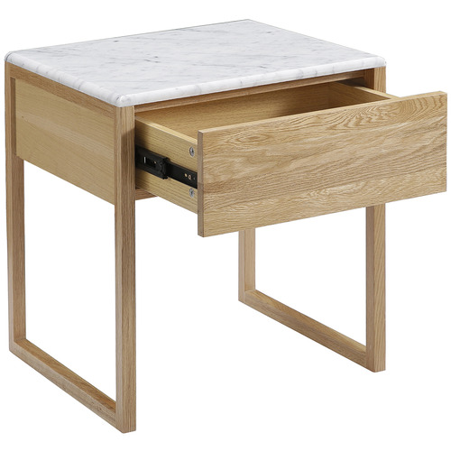 Oslo Home Norene Carrara MarbleTop Bedside Table Temple & ster