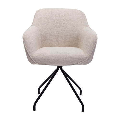 Cream Macias Chenille Armchair