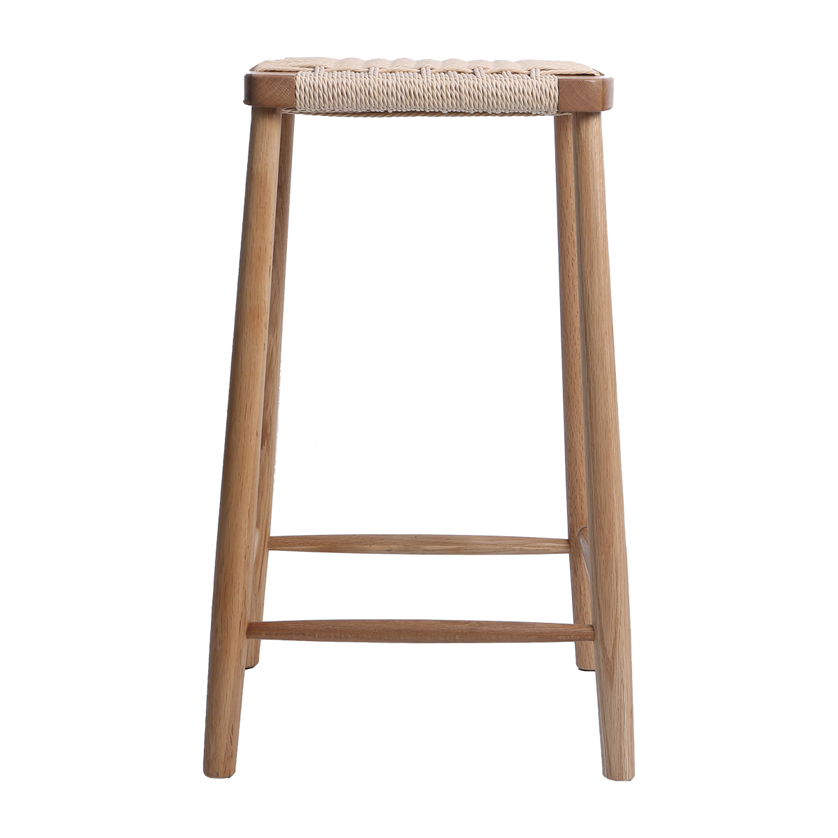 65cm Myah Oak Wood & Cane Barstool