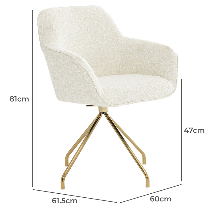 Luella Boucle Swivel Dining Chair