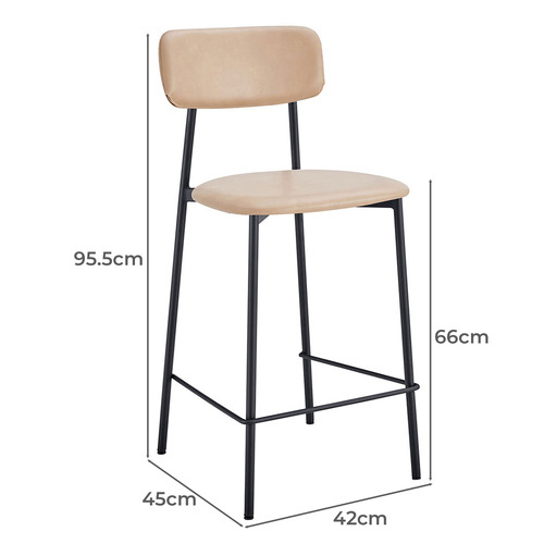 66cm Eunice Faux Leather Barstools