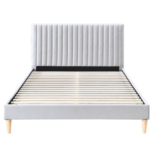 Grey Beatrice Upholstered Bed Frame | Temple & Webster